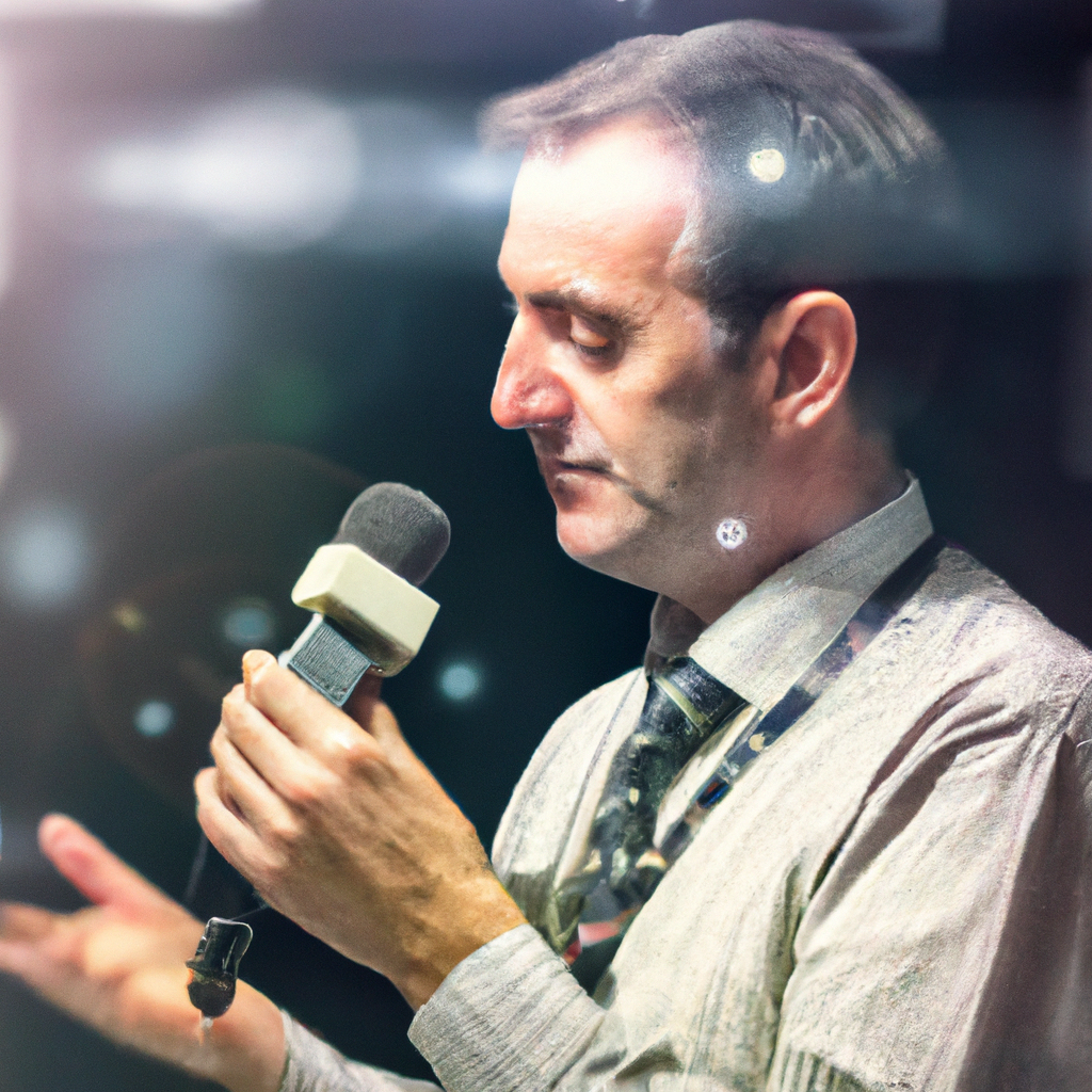 AI-generated portrait, Broadcast Lead in studio